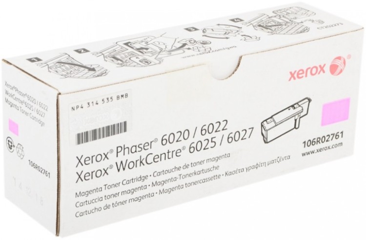Картридж Xerox 106R02761 оригинальный для Xerox Phaser 6020/ 6022, WorkCentre 6025/ 6027, magenta, (1000 страниц)