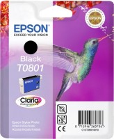Картридж струйный Epson оригинальный C13T08014011 T0801 черный, стандартной емкости для P50/PX660 (cons ink)