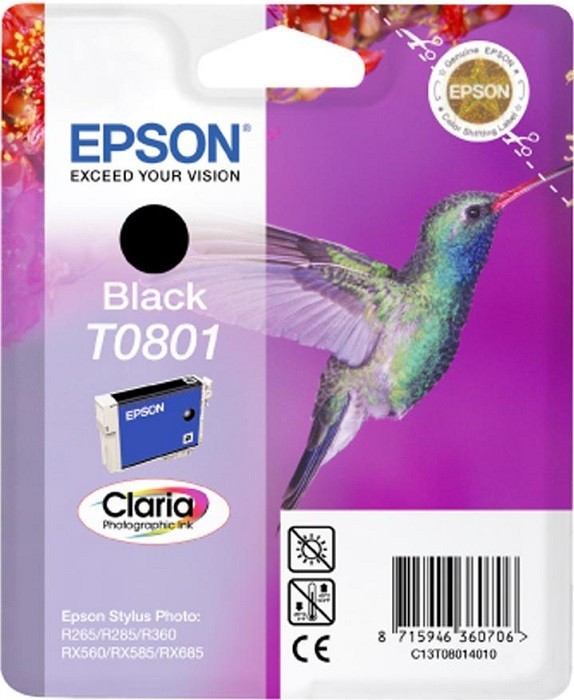 Картридж струйный Epson оригинальный C13T08014011 T0801 черный, стандартной емкости для P50/PX660 (cons ink) Картридж струйный Epson оригинальный C13T08014011 T0801 черный, стандартной емкости для P50/PX660 (cons ink)