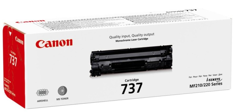 Тонер-картридж Canon 737 для принтеров i-SENSYS MF211, MF212W, MF216N, MF217W, MF226DN, MF229DW, черный, 2400 стр.