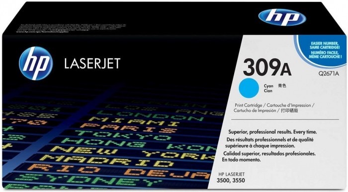 Картридж HP Q2671A (309A) оригинальный для принтеров Color LaserJet 3500/ 3550/ 3550n cyan, 4000 страниц