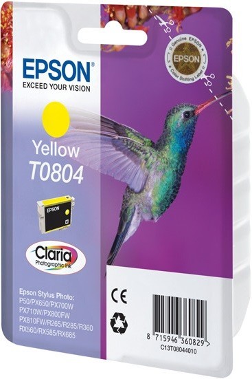 Картридж струйный Epson оригинальный C13T08044011 T0804 желтый, стандартной емкости P50/PX660 (cons ink) Картридж струйный Epson оригинальный C13T08044011 T0804 желтый, стандартной емкости P50/PX660 (cons ink)