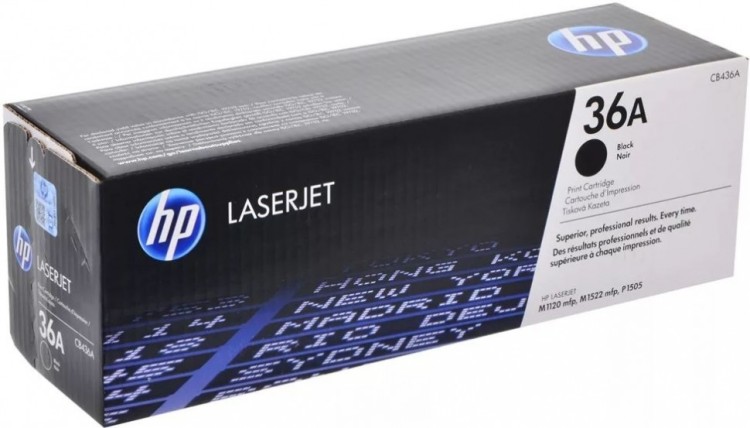 Картридж HP CB436A (36A) оригинальный для принтеров LaserJet P1503/ P1504/ P1505/ P1506/ M1120/ 1120/ 1120/ 1120/ 1120/ 1522/ 1522 black, 2000 страниц