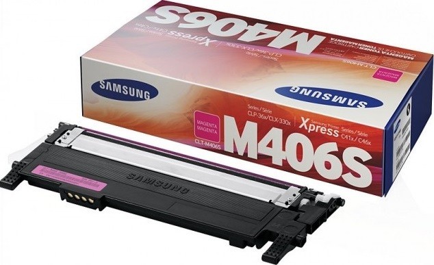 Картридж Samsung CLT-M406S (SU254A) оригинальный для принтера Samsung CLP-360/ CLP-365, CLX-3300/ CLX-3305, C410/ C460, пурпурный,(1000 стр.)