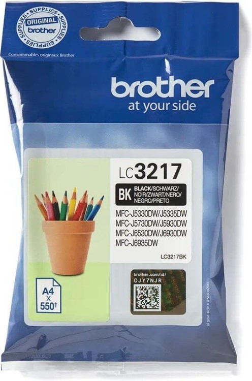 Картридж струйный Brother LC-3217BK (LC3217BK) оригинальный для принтеров MFC-J5330DW/ J5335DW/ J5730DW/ J5930DW/ J6530DW/ J6930DW/ J6935DW, чёрный, 550 стр.