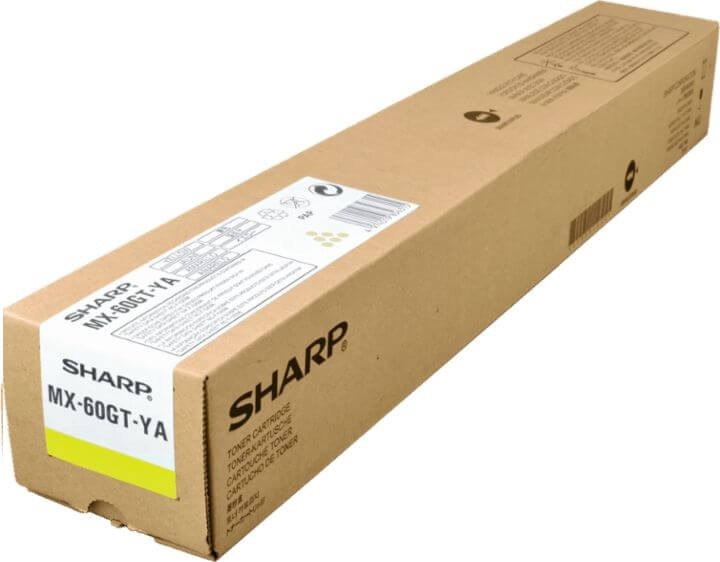 Картридж Sharp (MX-60GTYA/ MX-61GTYA) оригинальный для Sharp MX2630N/ MX3050N, желтый, 24000 стр.