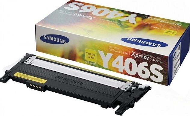 Картридж Samsung CLT-Y406S (SU464A) оригинальный для принтера Samsung CLP-360/ CLP-365, CLX-3300/ CLX-3305, C410/ C460, желтый,(1000 стр.)