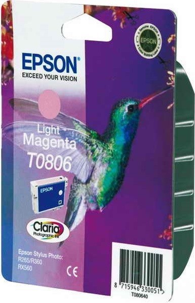 Картридж струйный Epson оригинальный C13T08064011 / C13T08064010 T0806 светло-пурпурный, стандартной емкости P50/PX660 (cons ink)
