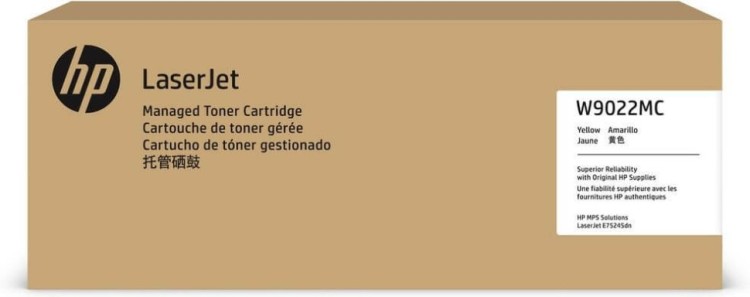 Картридж HP W9022MC (658MC) оригинальный для принтера HP Color LaserJet Managed E75245dn, жёлтый, 35000 стр.