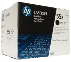 Картридж HP CE255XD (55X) оригинальный для принтеров LaserJet P3010/ P3015d/ P3015dn/ P3015n/ P3015x black, двойная упаковка 2*12500 страниц