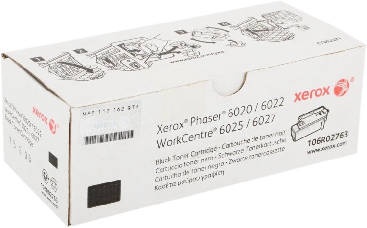 Картридж Xerox 106R02763 оригинальный для Xerox Phaser 6020/ 6022, WorkCentre 6025/ 6027, black, (2000 страниц)