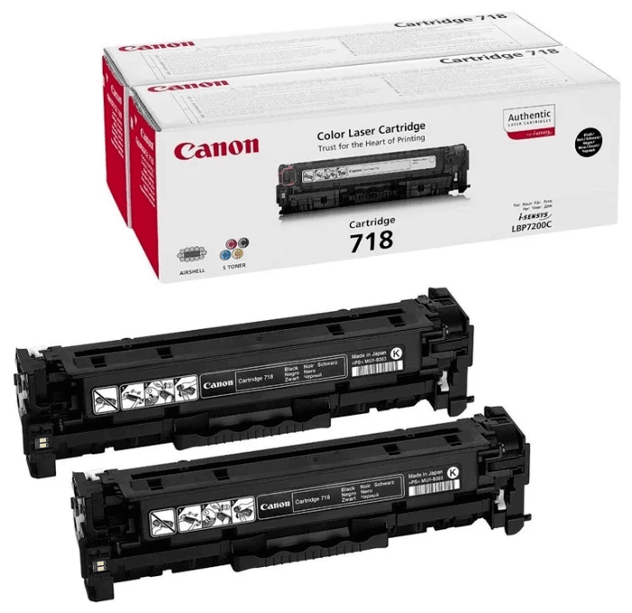 Тонер-картридж Canon 718Bk2P для принтеров LBP-7200, LBP-7660, LBP-7680, MF8330, MF8340, MF8350, MF8360, MF8380, черный, 2*3400 стр.