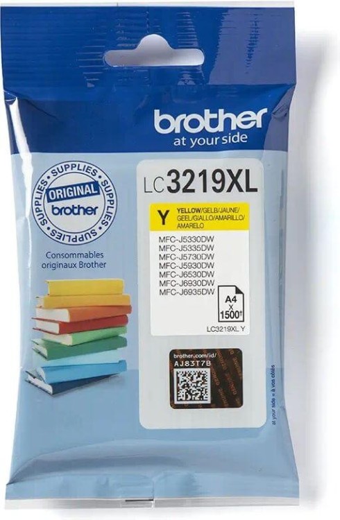 Картридж струйный Brother LC-3219XLY (LC3219XLY) оригинальный для принтеров MFC-J5330DW/ J5335DW/ J5730DW/ J5930DW/ J6530DW/ J6930DW/ J6935DW, жёлтый, 1500 стр.