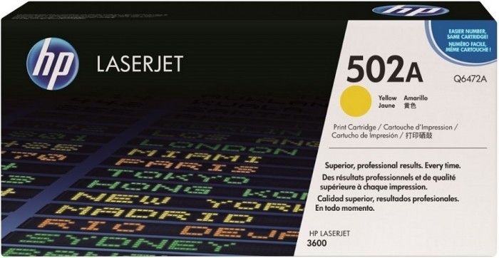 Картридж HP Q6472A (502A) оригинальный для принтеров Color LaserJet 3600 yellow, 4000 страниц