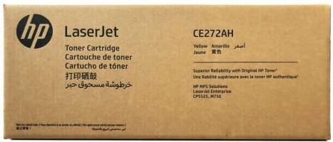Картридж HP CE272AH (650A) оригинальный в корпоративной упаковке для HP Color LaserJet Enterprise CP5525n/ CP5525dn/ CP5525xh yellow, 15000 страниц
