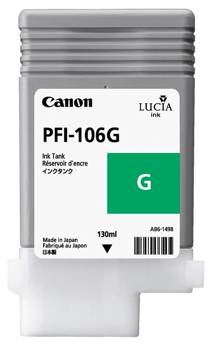 Картридж струйный Canon PFI-106G для принтеров iPF6300/ iPF6300S/ iPF6350/ iPF6400/ iPF6400S/ iPF6400SE/ iPF6450, 130 мл Картридж струйный Canon PFI-106G для принтеров iPF6300/ iPF6300S/ iPF6350/ iPF6400/ iPF6400S/ iPF6400SE/ iPF6450, 130 мл