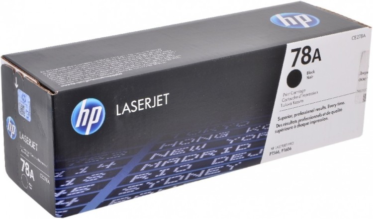 Картридж HP CE278A (78A) оригинальный для принтеров LaserJet Pro P1566/ P1567/ P1568/ P1569/ P1606dn/ P1607dn/ P1608dn/ P1609dn/ M1530/ M1536dnf/ M1537dnf/ M1538dnf/ M1539dnf black, 2100 страниц