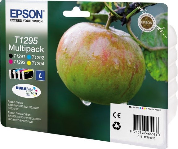Картридж струйный Epson оригинальный C13T12954010 / C13T12954012 для SX420W/BX305F (желтый, голубой, пурпурный, черный) (cons ink)