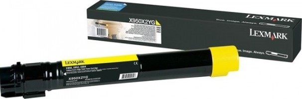 Картридж лазерный Lexmark X950X2YG для принтеров X950, X952, X954, желтый, 22000 стр.