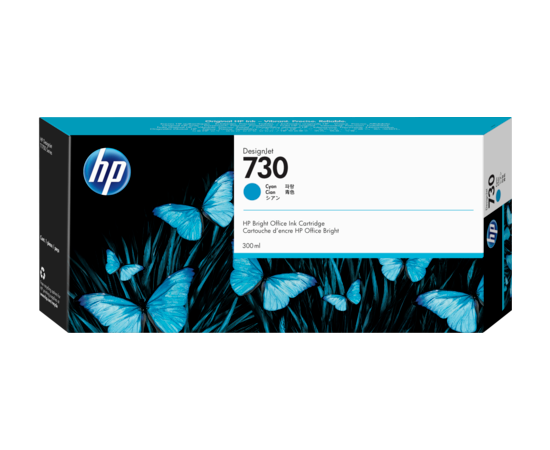 Картридж HP 730 (P2V68A) оригинальный для принтеров DesignJet T1700, голубой, 300 мл