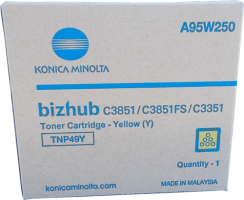 Картридж Konica-Minolta TNP-49Y (A95W250) оригинальный для принтеров bizhub C3351/ C3851/ C3851FS, желтый, 12000 стр.