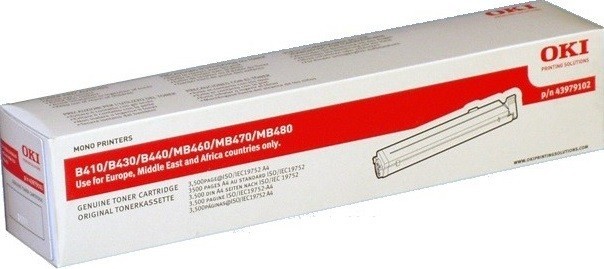 Картридж OKI (43979107/43979102) оригинальный для принтеров B410/ B430/ B440/ MB460/ MB470/ MB480, чёрный, 3500 стр.