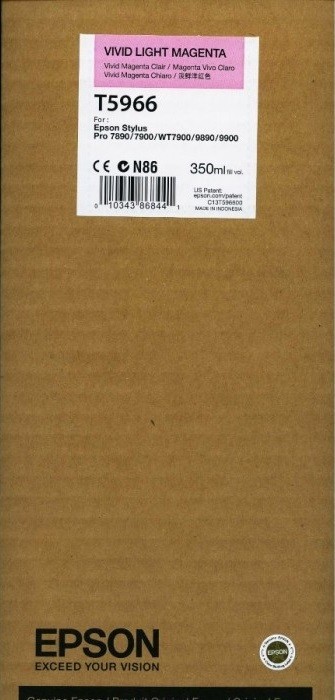 Картридж струйный Epson оригинальный C13T596600 для Stylus Pro 7900/9900 Vivid Light Magenta 350 ml Картридж струйный Epson оригинальный C13T596600 для Stylus Pro 7900/9900 Vivid Light Magenta 350 ml
