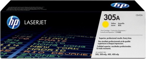 Картридж HP CE412A (305A) оригинальный для принтеров Color LaserJet M351/ M375/ M451/ M475 CLJ Pro 300 Color M351/ Pro 400 Color M451/ Pro 300 Color MFP M375/ Pro 400 Color MFP M475 yellow, 2600 страниц