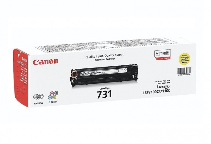 Тонер-картридж Canon 731Y для принтеров LBP7100Cn, 7110Cw, желтый, 1500 стр.