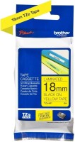 Кассета с лентой для печати наклеек Brother оригинальная TZE-641 (TZe641) для P-Touch, лента 18мм*8м, чёрный на жёлтом