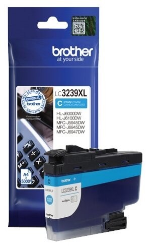 Картридж струйный Brother (LC-3239XLC) оригинальный для принтеров HLJ6000DW/ MFCJ5945DW/ MFCJ6945DW, голубой, 5000 стр.