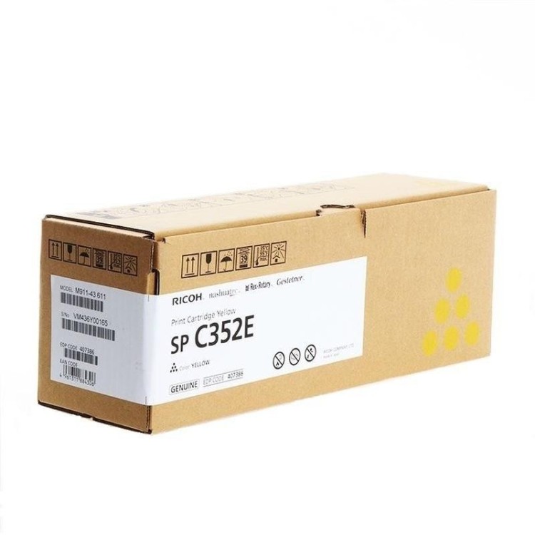 Картридж Ricoh SP C352E (407386/408218) оригинальный для Ricoh Aficio SP C352DN, желтый, 6000 стр. Картридж Ricoh SP C352E (407386/408218) оригинальный для Ricoh Aficio SP C352DN, желтый, 6000 стр.