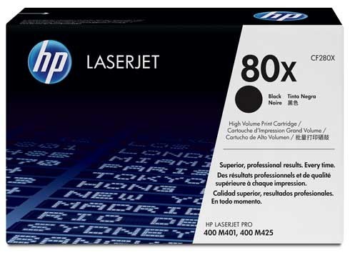 Картридж HP CF280X (80X) оригинальный для принтеров LaserJet Pro 400 M401a/ M401d/ M401n/ M401dn/ M401dne/ M401dw/ 400 MFP M425dn/ M425dw black, 6900 страниц