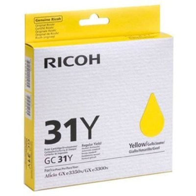 Картридж Ricoh GC 31Y (405691) оригинальный для Ricoh Aficio GX e2600/ e3300N/ e3350N/ e5550N/ e7700N, желтый, 1750 стр.