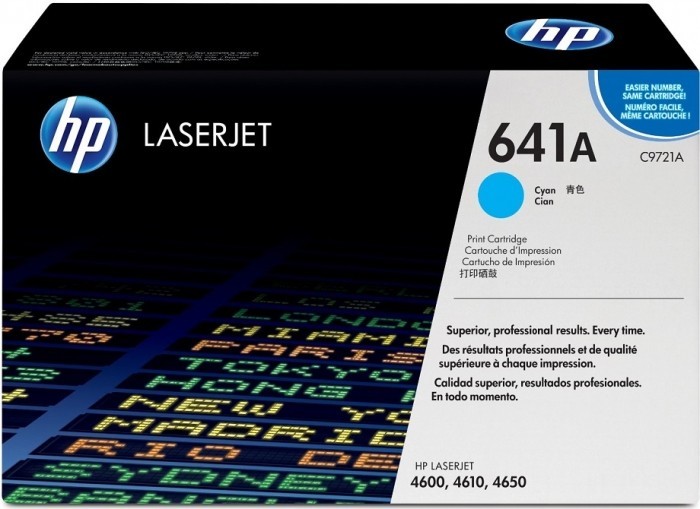 Картридж HP C9721A (641A) оригинальный для принтеров Color LaserJet 4600/ 4600n/ 4600dn/ 4600dtn/ 4600hdt/ 4610n/ 4650/ 4650n/ 4650dn/ 4650dtn/ 4650hdn cyan, 8000 страниц