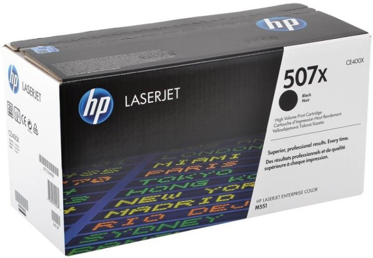 Картридж HP CE400X (507X) оригинальный для принтеров Color LaserJet M551/ MFP M575 black, 11000 страниц