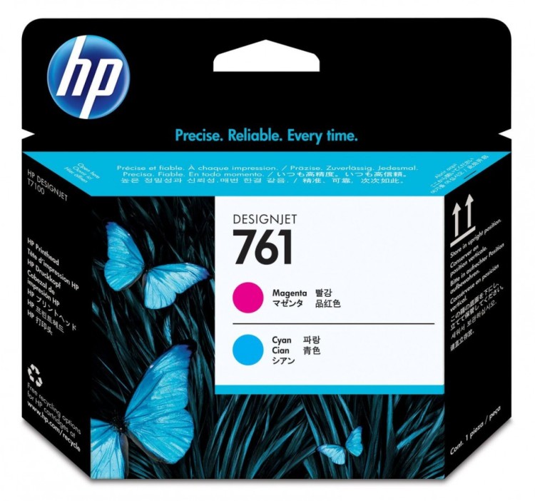 Печатающая головка оригинальная HP №761 (CH646A) для HP Designjet T7100 (magenta / cyan) Печатающая головка оригинальная HP №761 (CH646A) для HP Designjet T7100 (magenta / cyan)