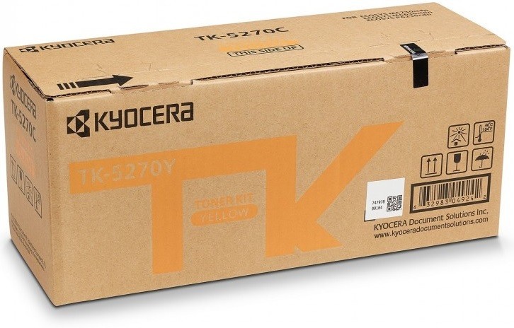 Картридж Kyocera TK-5270Y (1T02TVANL0) оригинальный для принтеров EcoSys M6230cidn/ M6630cidn/ P6230cdn, yellow, 6000 страниц